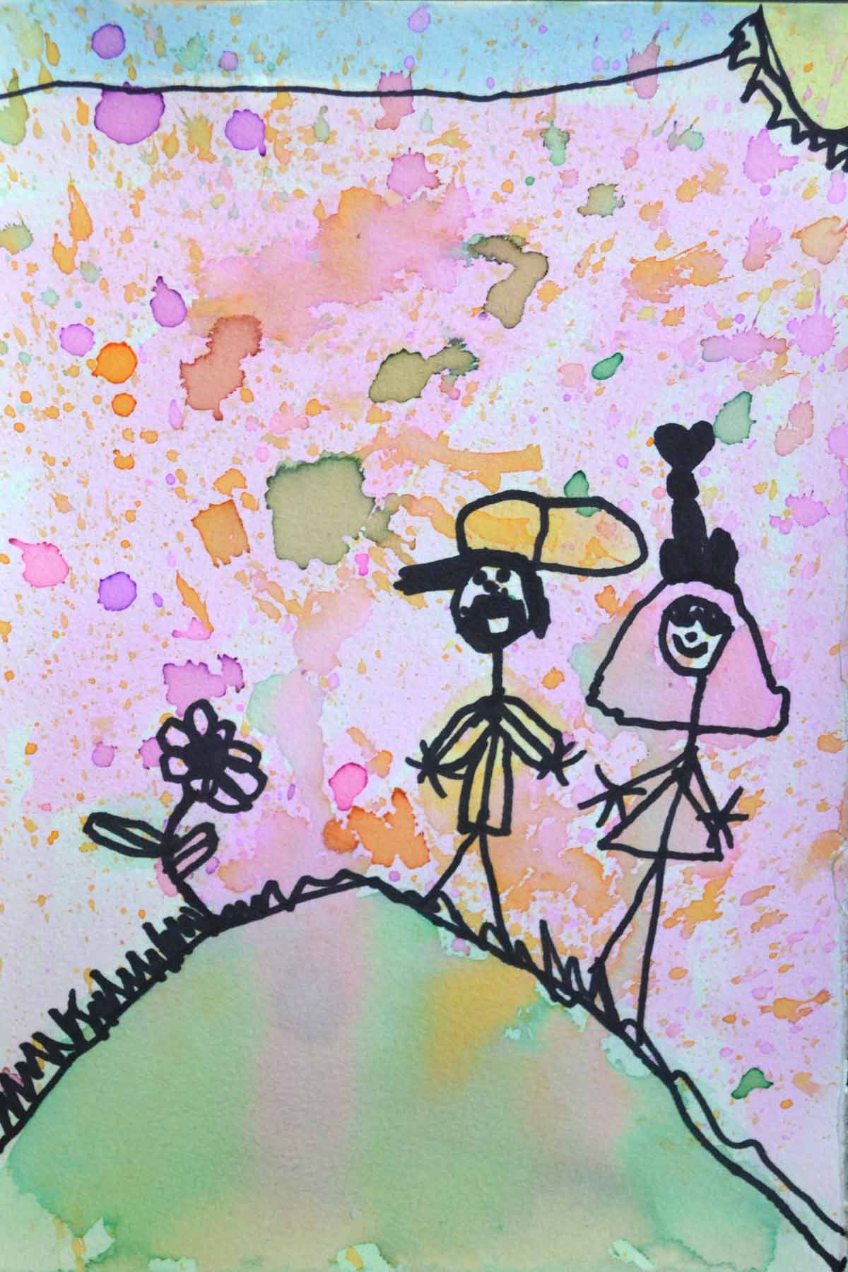 Painting pictures at Red Hill Kindergarten.